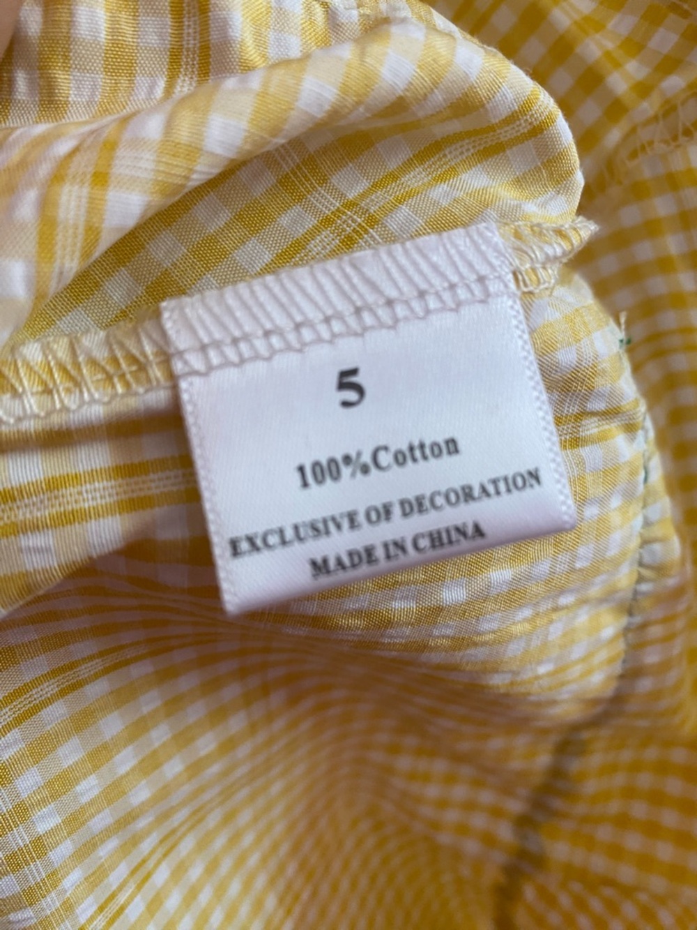 Rylee Faith Designs Yellow Gingham Sunflower Smocked Dress Green Trim NWT Sz 5 - Picture 7 of 10